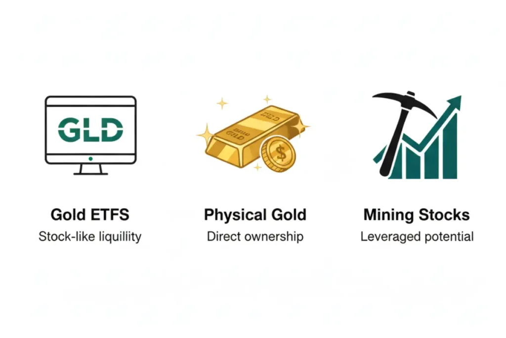 Gold Bar vs Stock Certificate Image: "Visual comparison of a physical gold bar and a stock certificate, representing the gold vs stock investment returns dilemma." Gold vs Stock Investment
