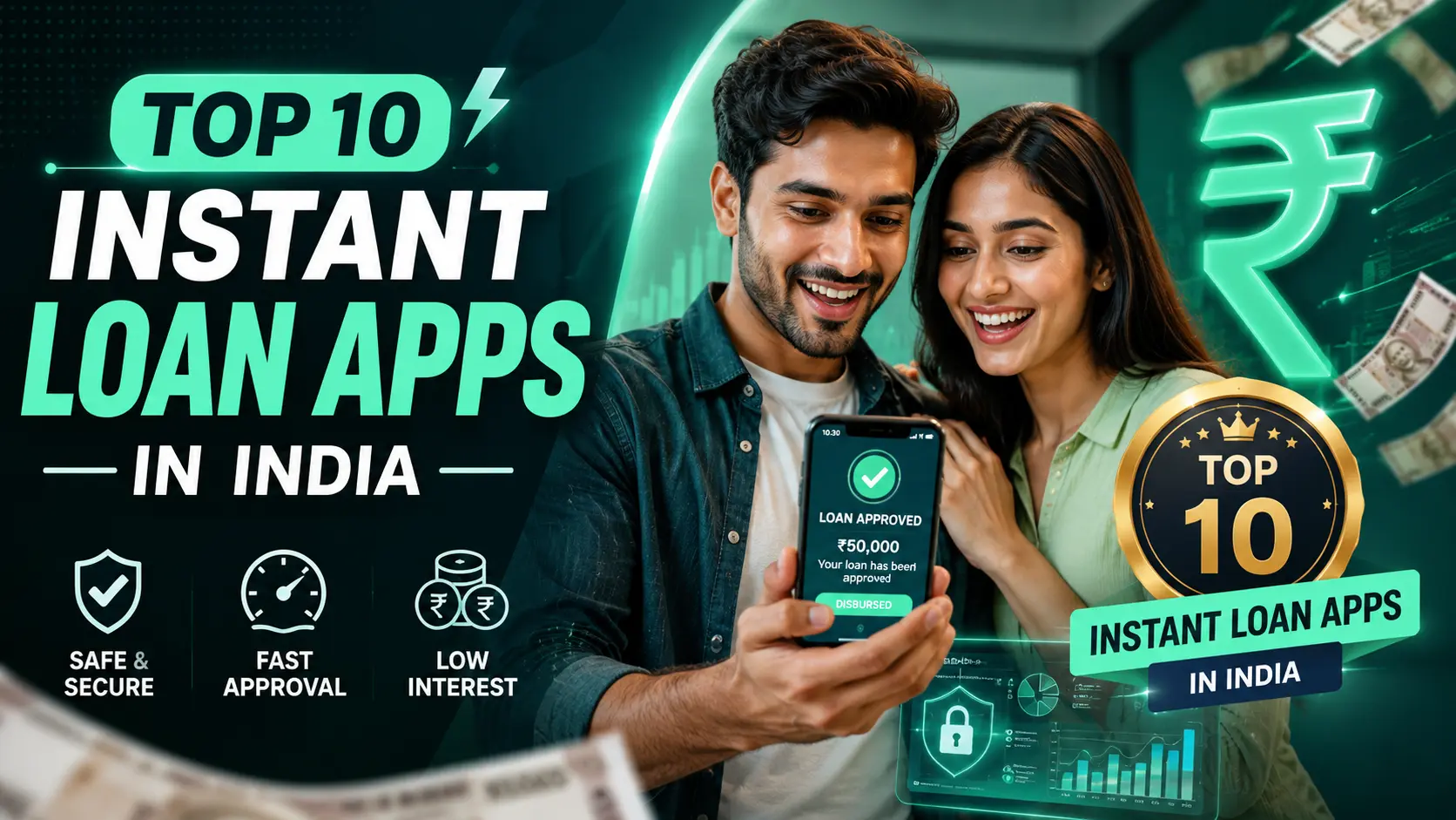 Instant loan approval through a secure mobile lending app in India.